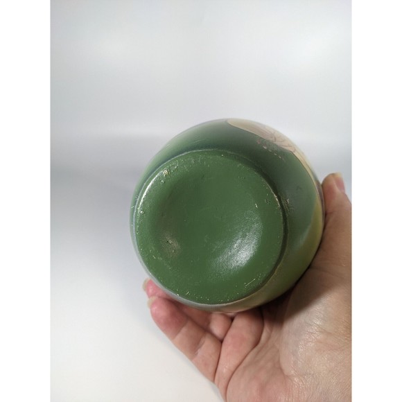 Vintage Hand Painted Tropical Exotic Orchid Floral 8" Flower Vase Art Nouveau - Picture 8 of 9